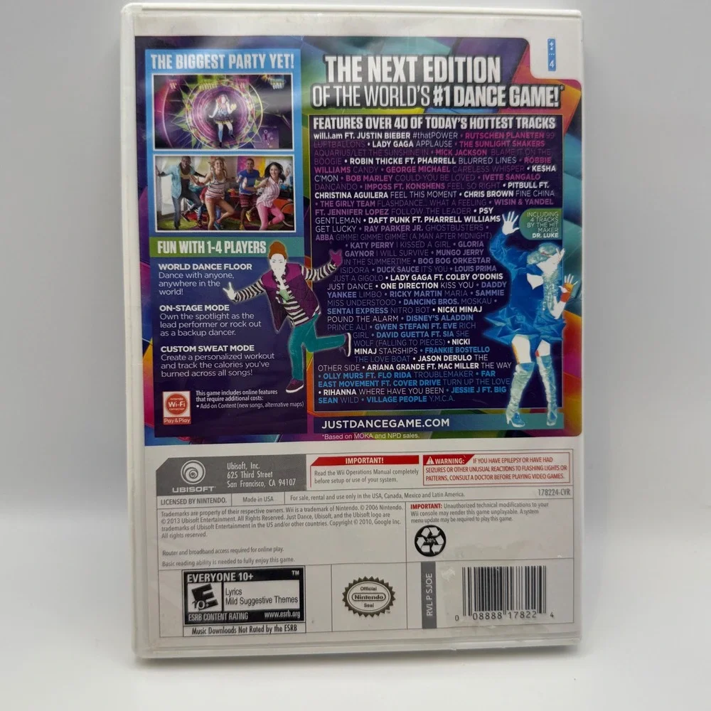 Just Dance 2014 Nintendo Wii Game Ubisoft 2013 Rhythm Music 178224-DISC